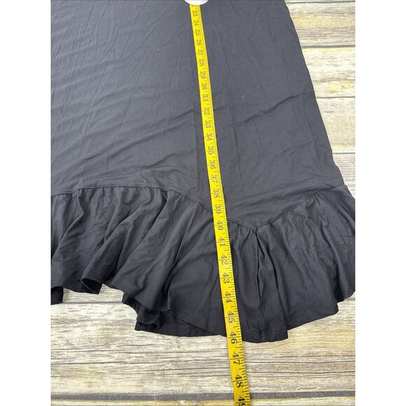 LOGO By Lori Goldstein Rayon 230 Tank Dress With Ruffle Size 3X Black QVC - Picture 8 of 9